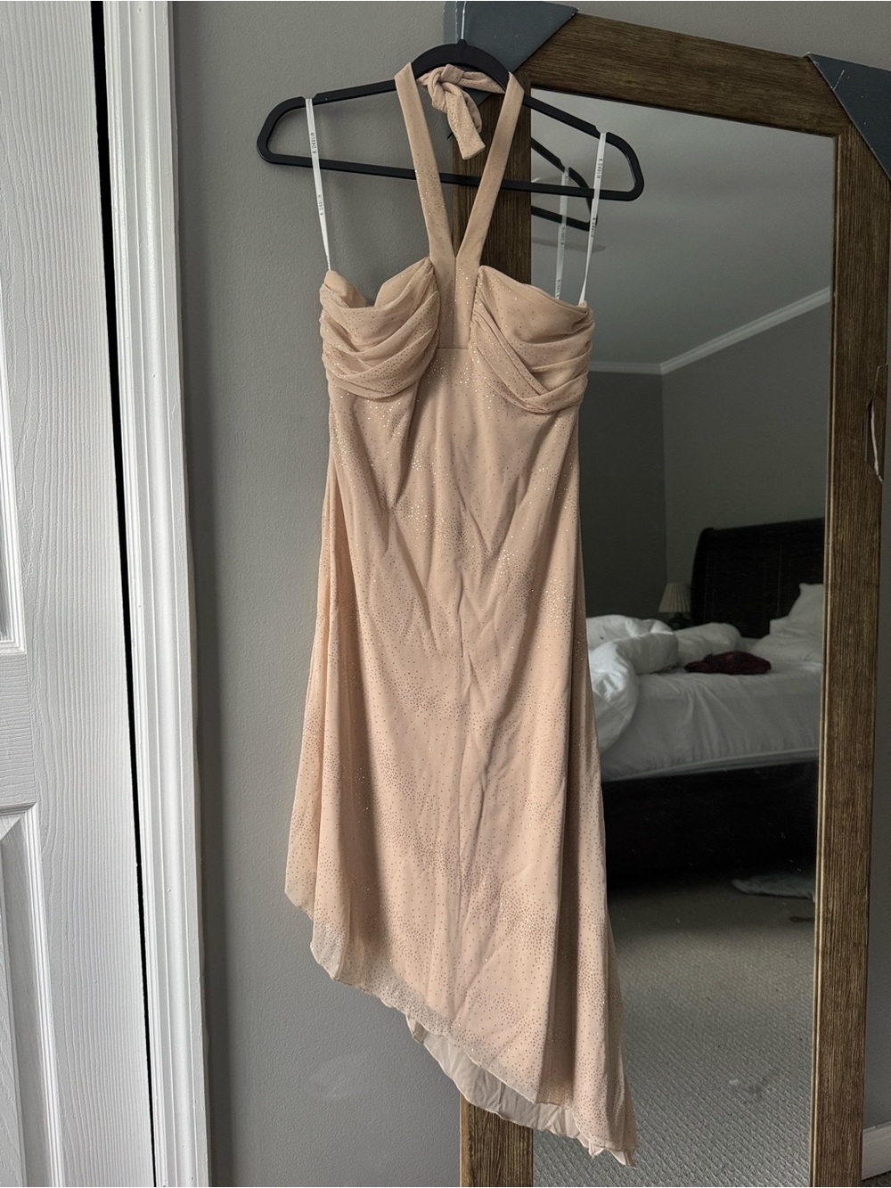 Y2K Gold Glitter B Darlin dress